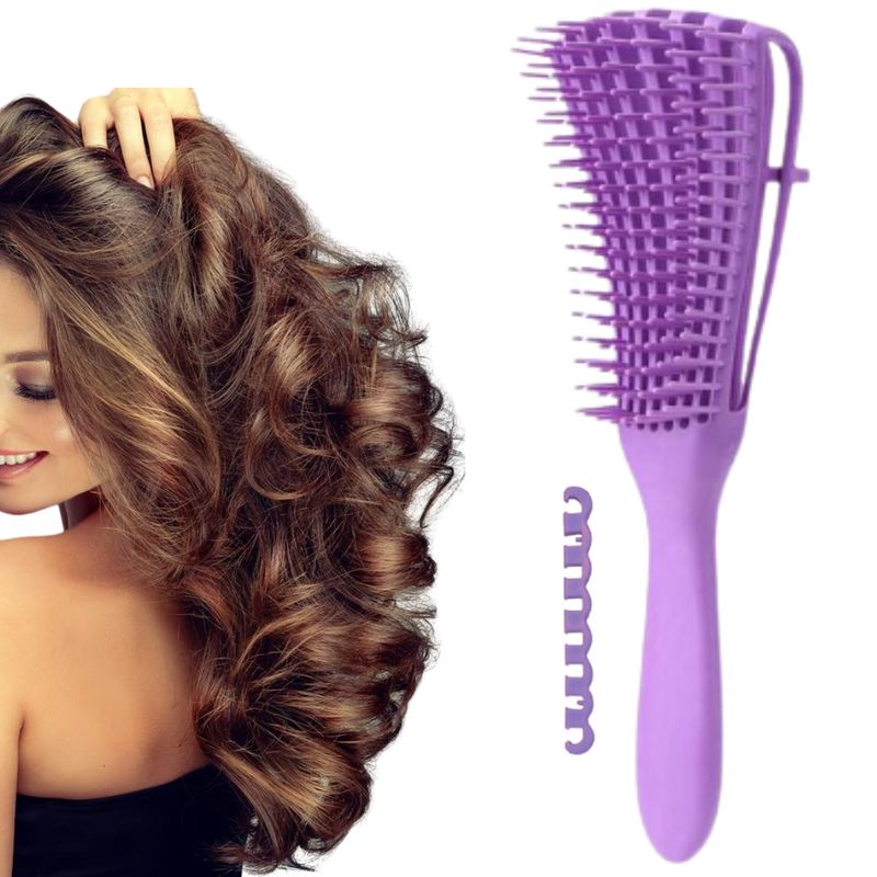 GENERICO - Cepillo Flexible Desenredante Anti Friz Morado