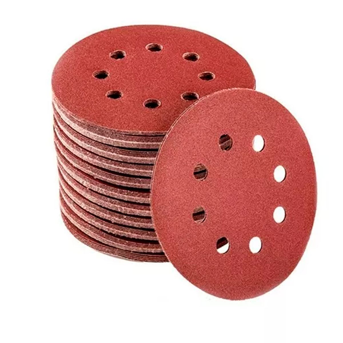 ESHOPANGIE - Set 100 Lijas #180 Velcro Con 8 Orificios 125mm 5 Pulgadas