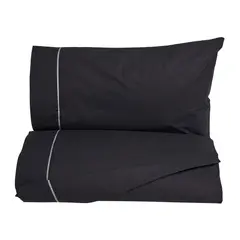 VELUTTI - Sábanas King 2,5 Plazas 180 Hilos Negro