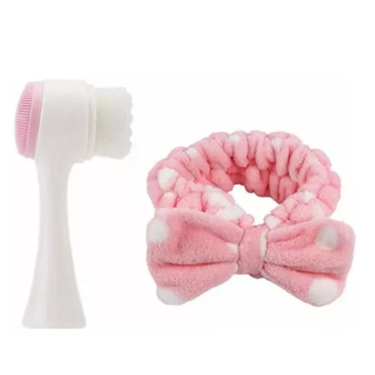 GENERICO - Set Cepillo De Limpieza Fácial Doble  Cintillo Spa