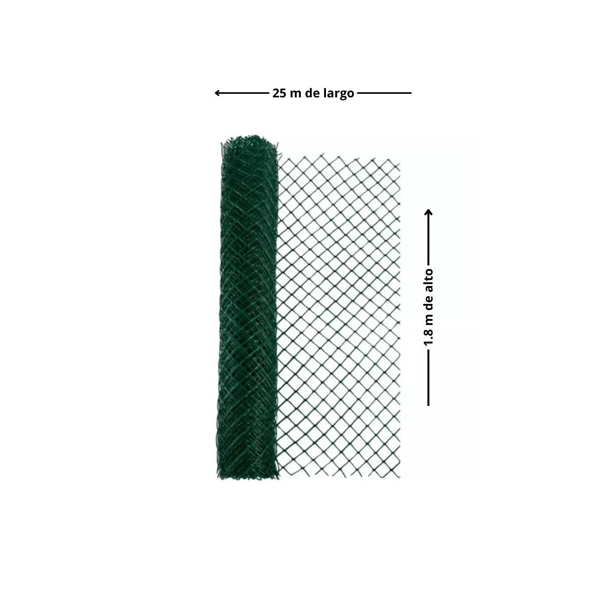 GENERICO - MALLA 5011 1.8MT RECUBIERTA PVC VERDE (ROLLO 25MT) BIGHOUSE