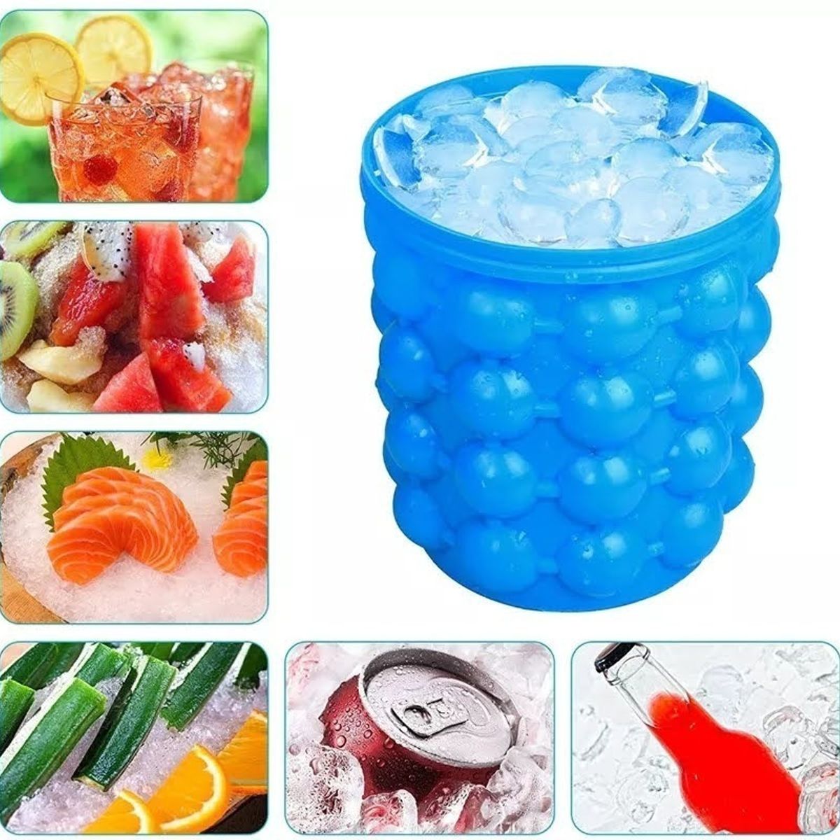 GENERICO - Hielera Cubetera Molde Para Hielo Facil De Silicona Portatil