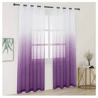 Set 2 Cortinas Tipo Visillo Degrade 140x220 c/u Morado