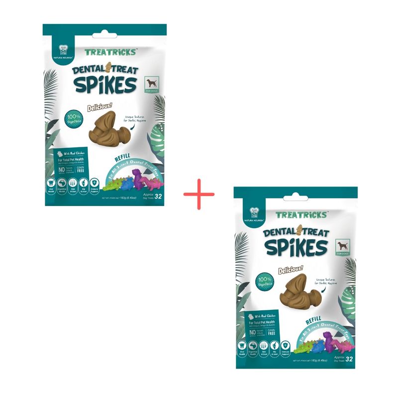 GENERICO - Dental Treat Spikes Natura Nourish - Premio Perro - Pack 2