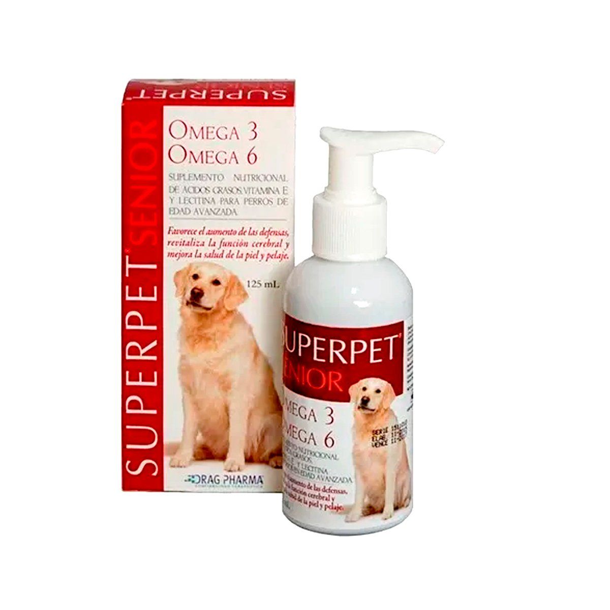 DRAG PHARMA - Suplemento Superpet Perro Senior Omega 3 Y 6 Vit E 125ml