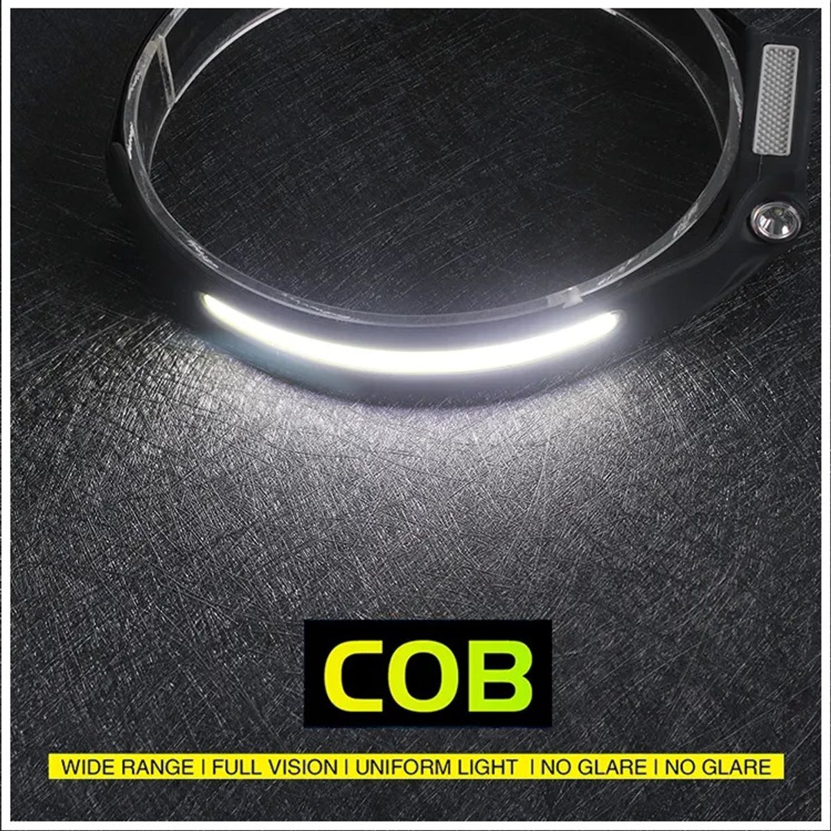 GENERICO - Linterna frontal 350 Lúmenes recargable sensor movimiento