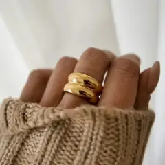 GENERICO - ANILLO MUJER MODELO WEDDING BAÑADO EN ORO 18K