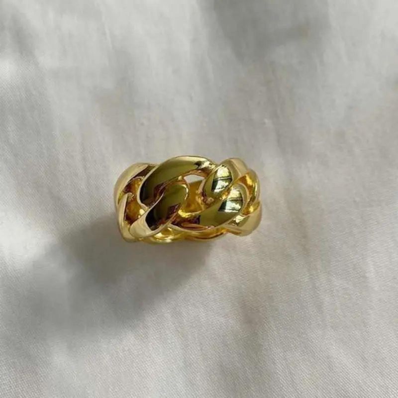 GENERICO - ANILLO MUJER MODELO CHIC BAÑADO EN ORO 18K