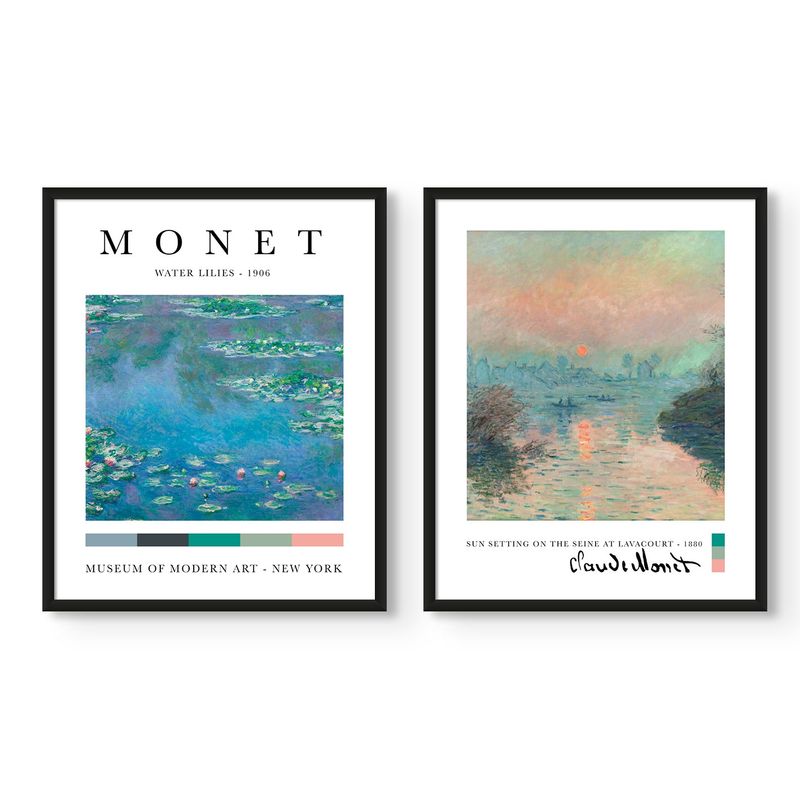 GENERICO - Set de 2 cuadros de 40x50 de Monet