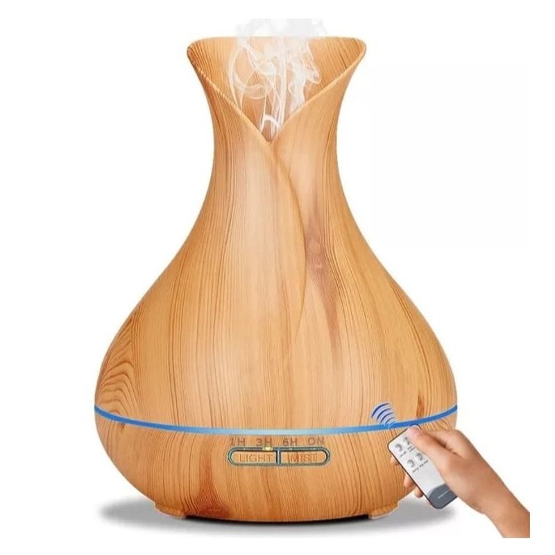 GENERICO - Humidificador XL 550 ML Aire Difusor Madera Lampara Cuello Larg