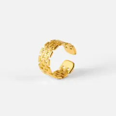 GENERICO - ANILLO MUJER MODELO GRECIA BAÑADO EN ORO 18K AJUSTABLE