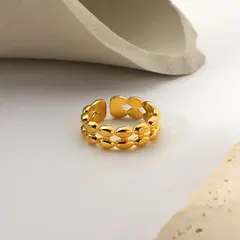 GENERICO - ANILLO MUJER MODELO DIADEMA BAÑADO EN ORO 18K AJUSTABLE