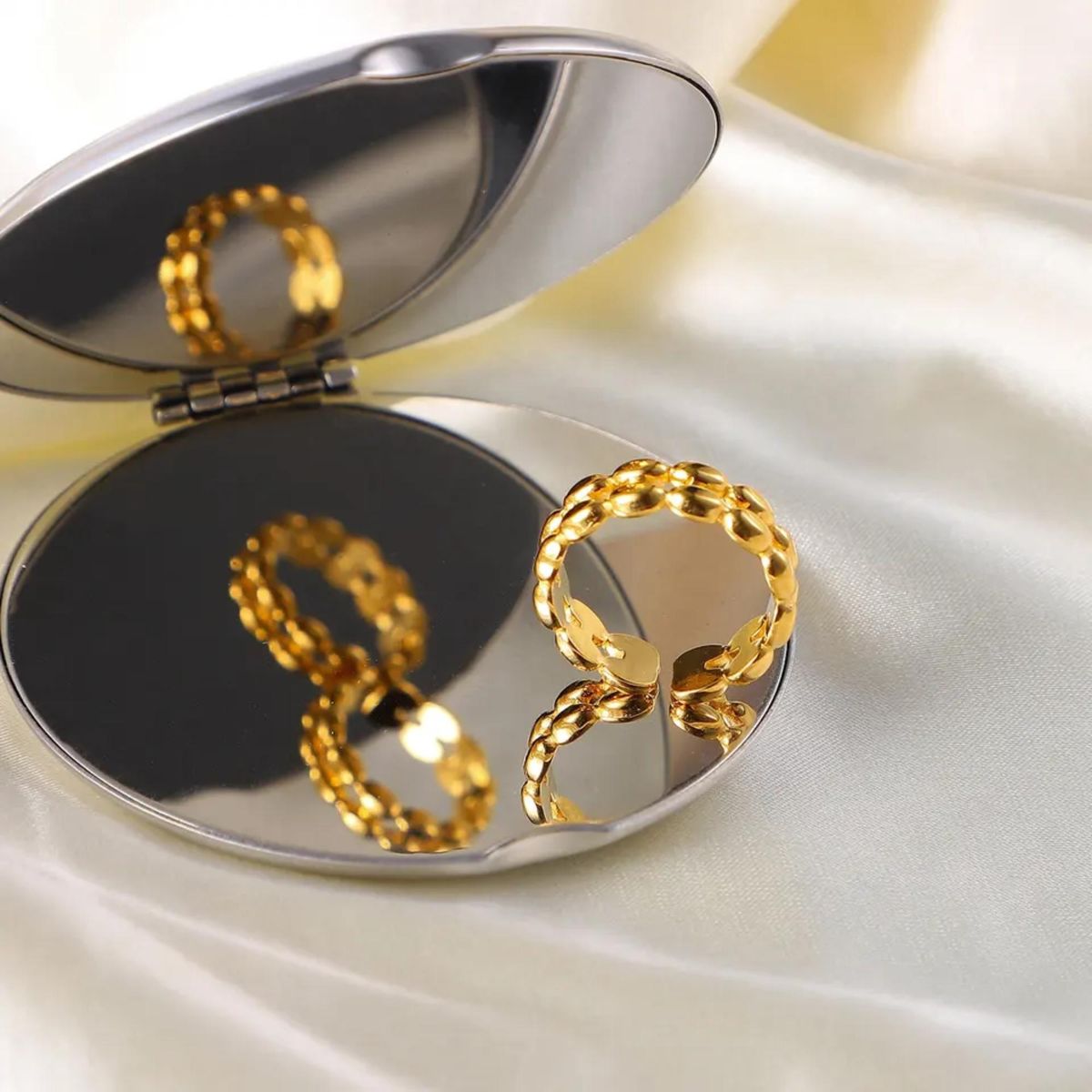 GENERICO - ANILLO MUJER MODELO DIADEMA BAÑADO EN ORO 18K AJUSTABLE