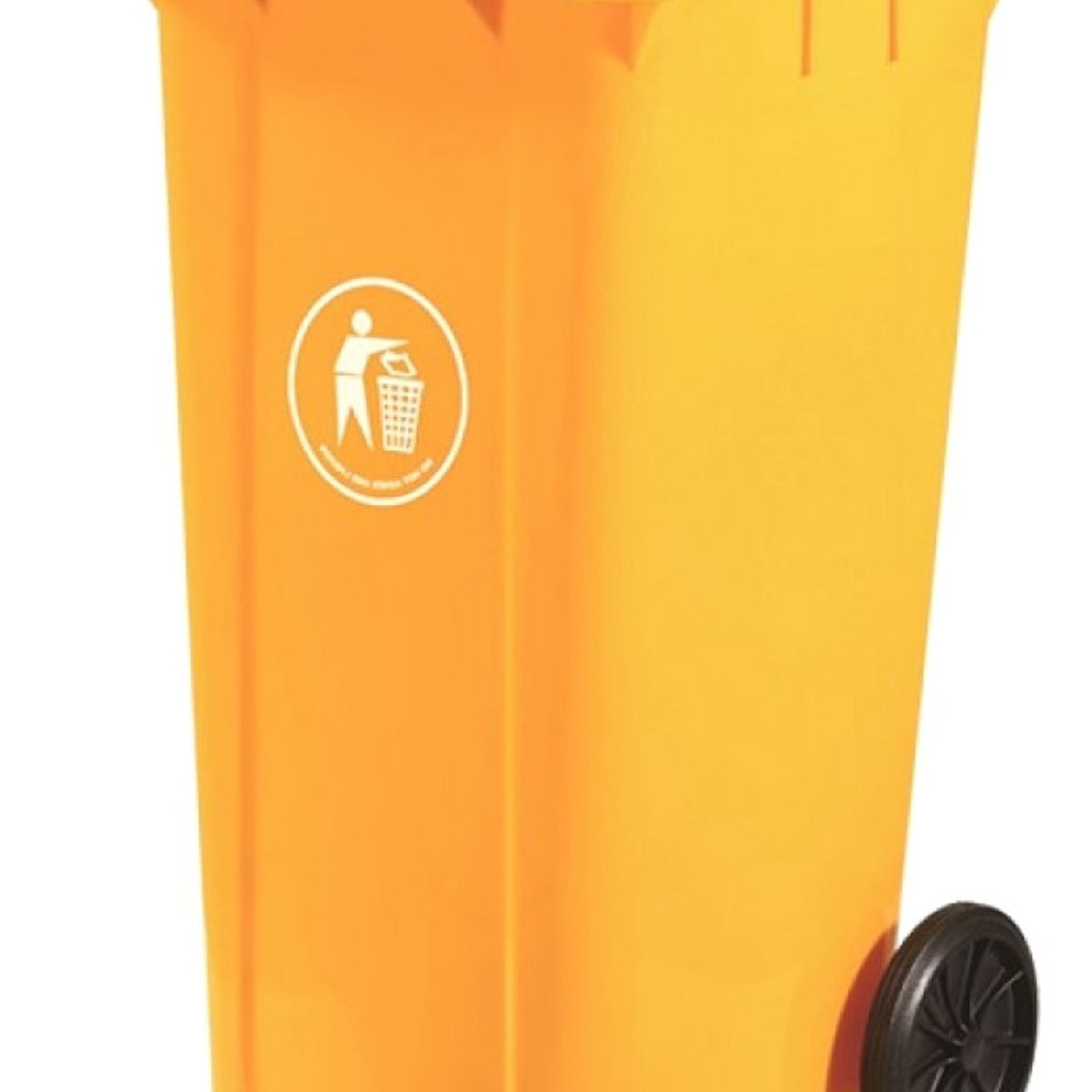 GENERICO - Basurero Contenedor De Basura 120 Litros Ruedas - Amarillo