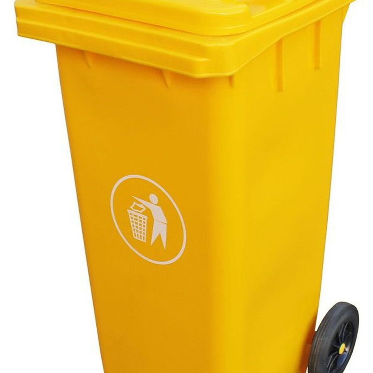 GENERICO - Basurero Contenedor De Basura 240 Litros Ruedas - Amarillo