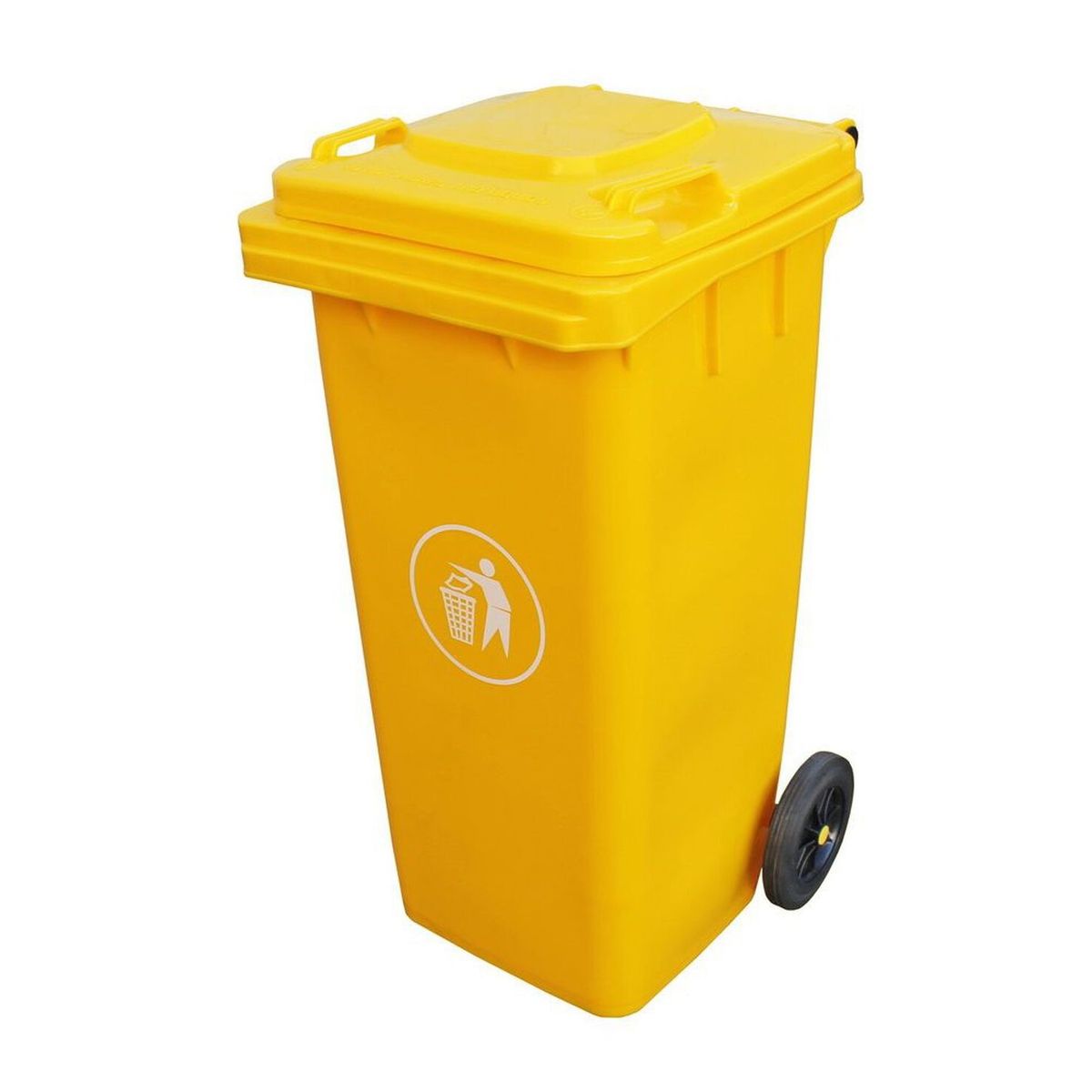 GENERICO - Basurero Contenedor De Basura 240 Litros Ruedas - Amarillo