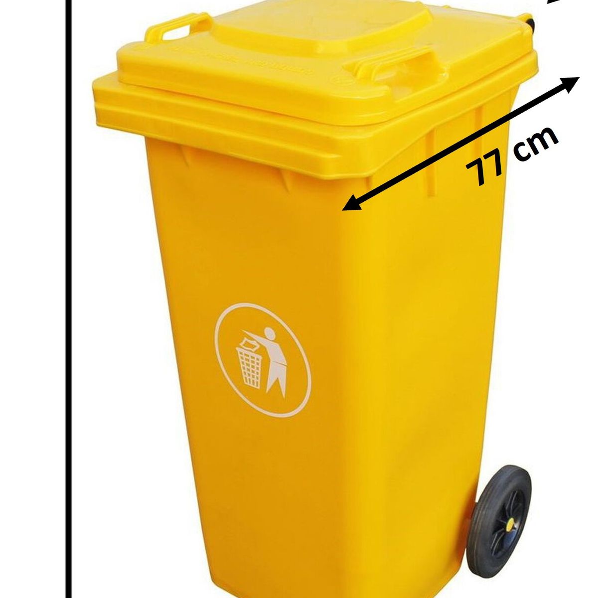 GENERICO - Basurero Contenedor De Basura 240 Litros Ruedas - Amarillo