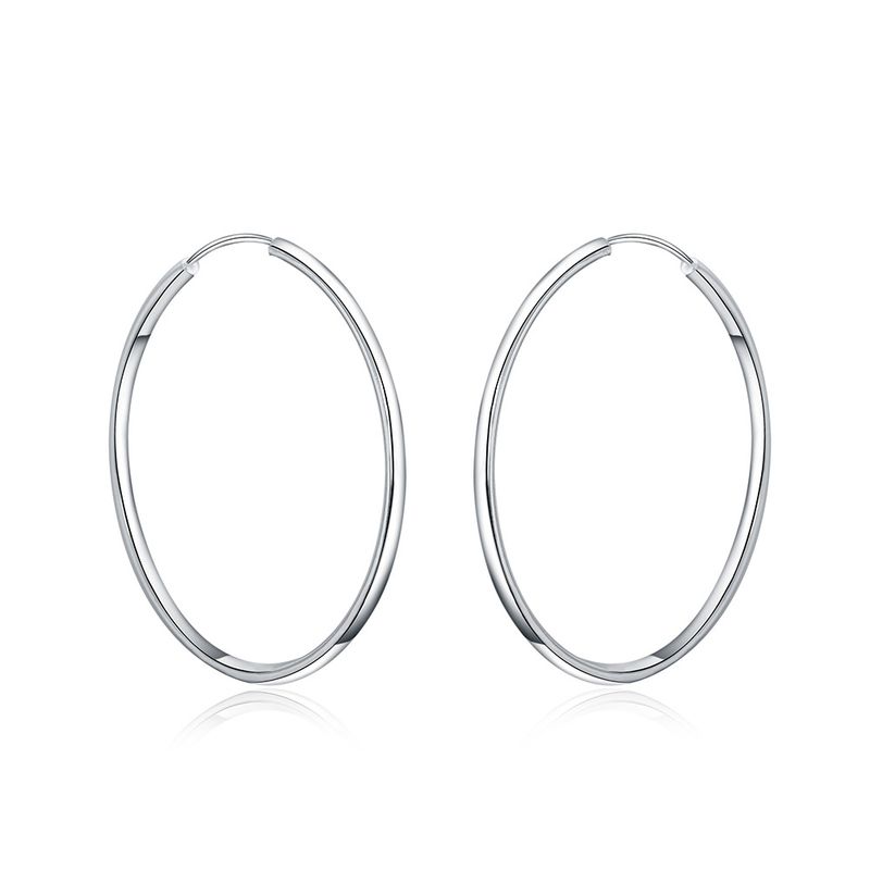 GENERICO - Aros De Plata Fina 925 Argollas 50mm Grandes