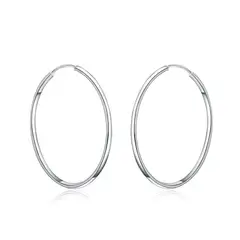 GENERICO - Aros De Plata Fina 925 Argollas 50mm Grandes