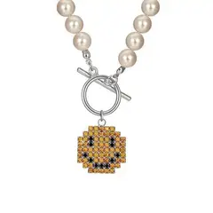GENERICO - Gargantilla De Cristal Con Sonrisa Collar Perlas Moda Kpop