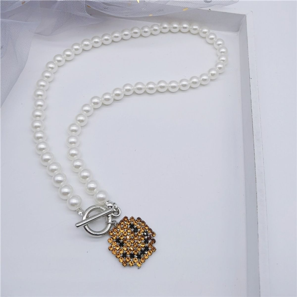 GENERICO - Gargantilla De Cristal Con Sonrisa Collar Perlas Moda Kpop