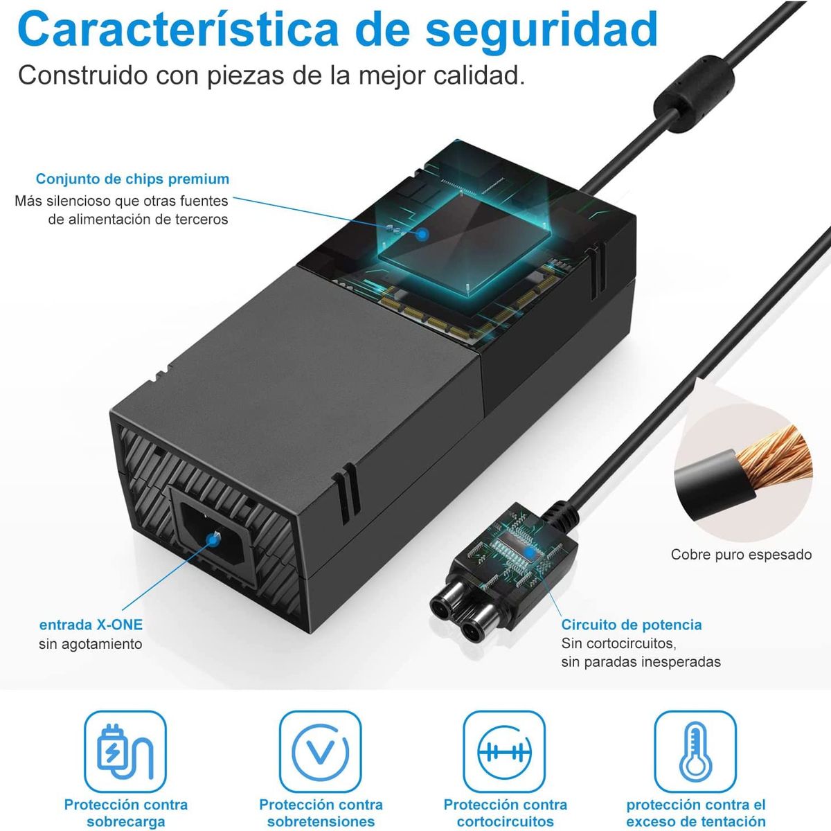 GENERICO - Fuente De Poder Para Xbox One Multivoltaje De 100-240v