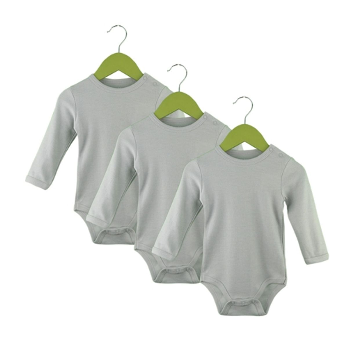 PUMUCKI - Set de 3 Bodys Lisos de Algodón Gris Pumucki