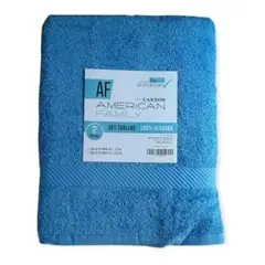 CANNON - Set Toalla Mano Baño Algodon American Family Azul