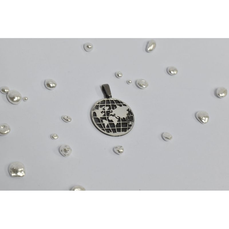 ROSETT - Colgante mapamundi Plata Ley 925
