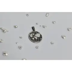 ROSETT - Colgante mapamundi Plata Ley 925