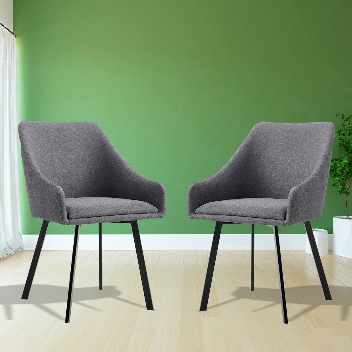 NOVAHUS - Pack 2 Sillas de Comedor Pereira Gris