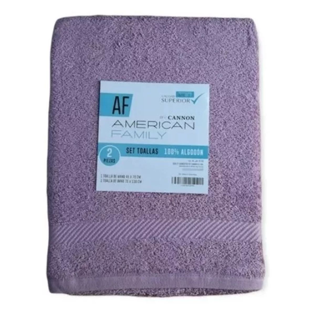 CANNON - Set Toalla Mano  Baño Algodon American Family Cannon Rosa