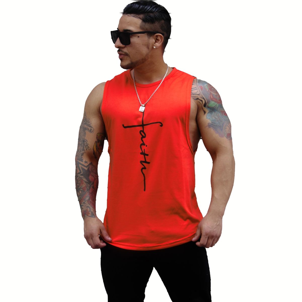 ADEMAN - Polera Musculosa  cuello redondo Faith Rojo