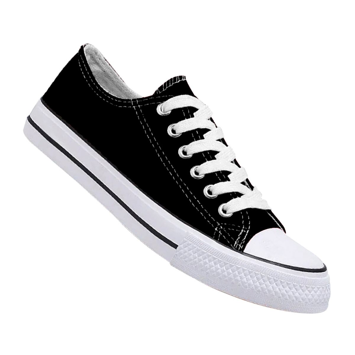GENERICO - Zapatilla Urbana De Lona Unisex Casual - Negro y Blanco - 7079…