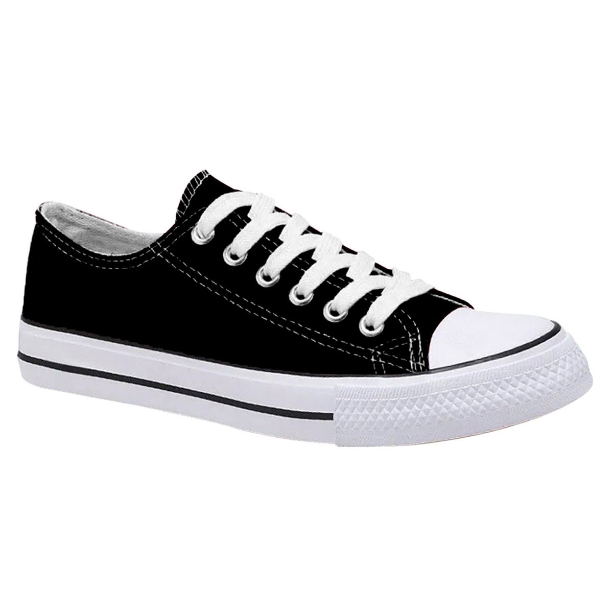 GENERICO - Zapatilla Urbana De Lona Unisex Casual - Negro y Blanco - 7079…
