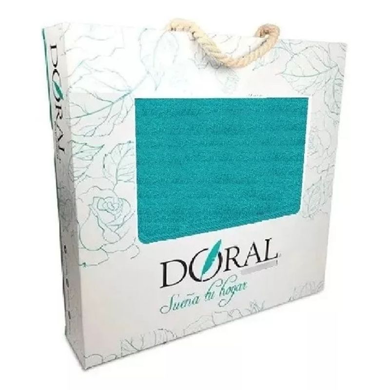 DORAL - Set De 2 Toallas Doral Mano + Baño, Algodón Turquesa