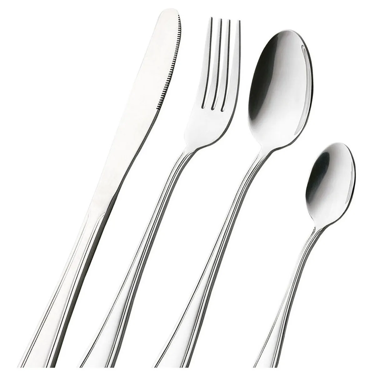 BJ HOGAR - Set 24 Cubiertos Acero Inoxidable Cuchillo Tenedor Cuchara Caja