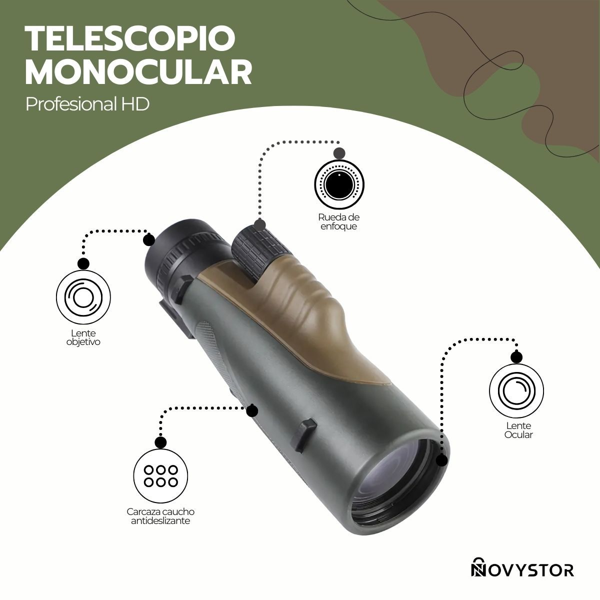 DSTARGAZE - Telescopio Monocular HD 50X BAK4 Impermeable Trípode