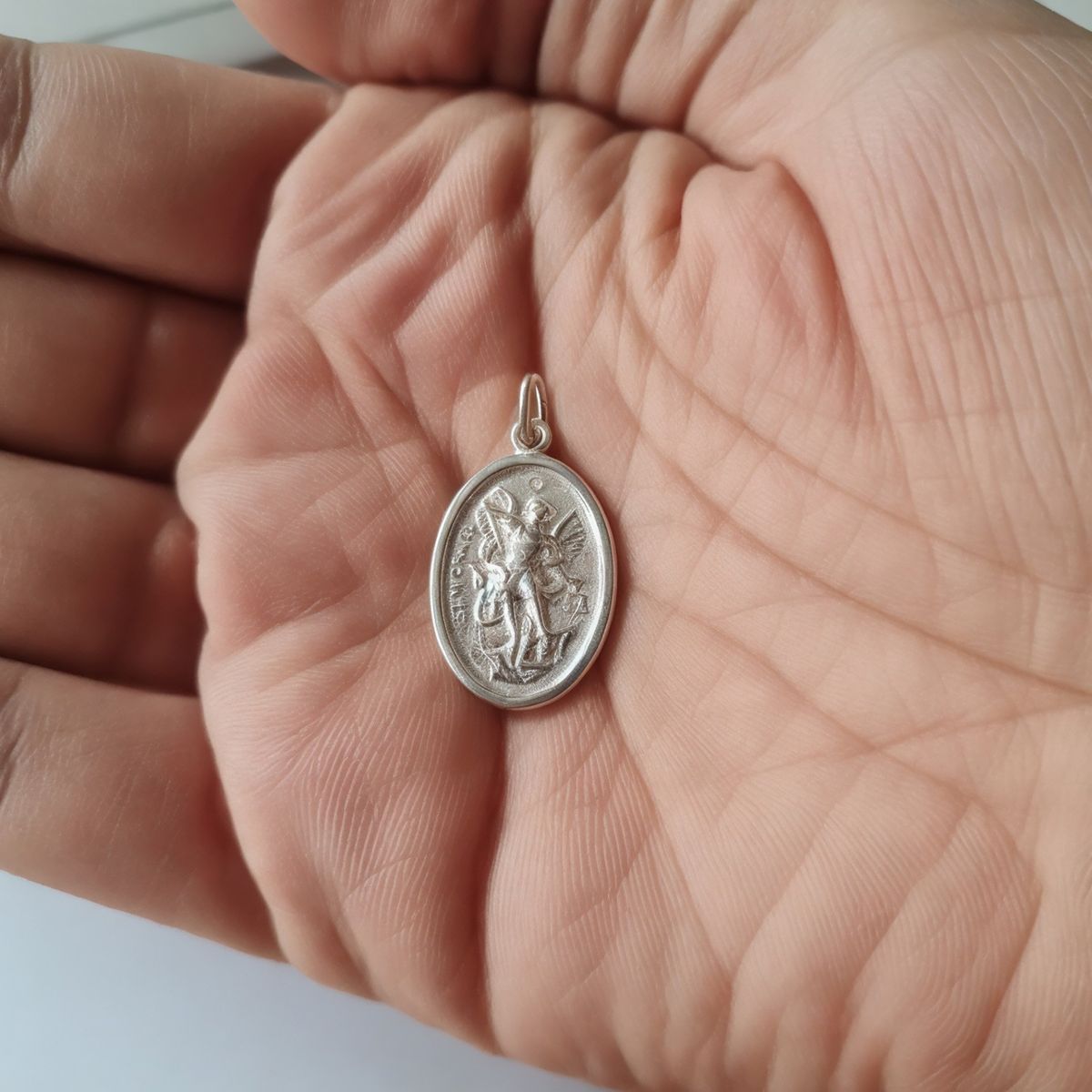 COGGIOLA - Colgante Medalla San Miguel Arcángel 16mm Plata Fina 925