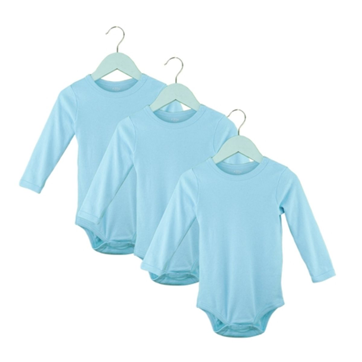 PUMUCKI - Set de 3 Bodys Lisos de Algodón Celeste Pumucki