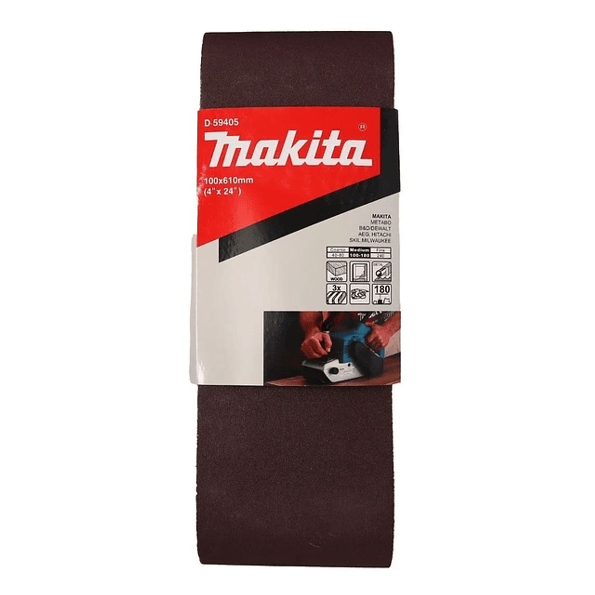 MAKITA - Lijas Banda (3un) 4x24'' 610x100mm Grano 180 Makita D-59405