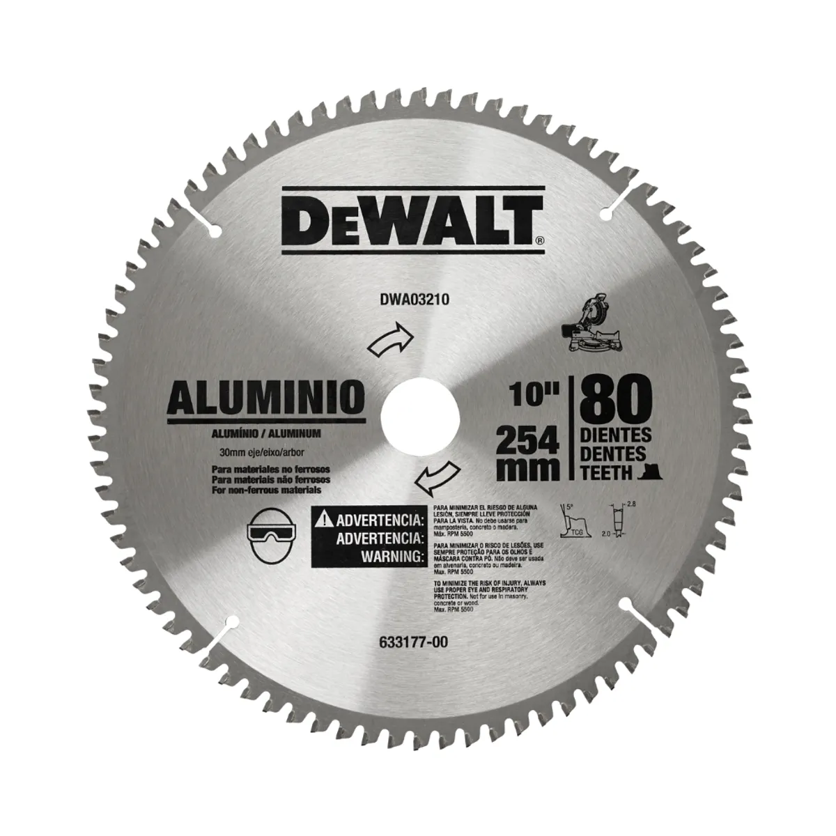 DEWALT - Disco De Sierra Circular 10  80t Dewalt Dwa03210