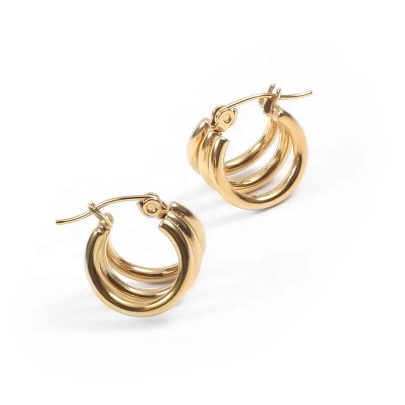 GENERICO - Aros Mujer Bañados En Oro 18k Modelo Auténtica