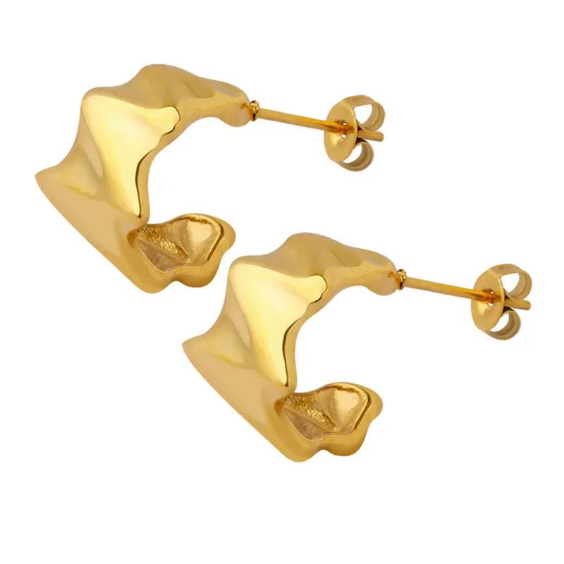 GENERICO - Aros Mujer Bañados En Oro 18k Modelo QUEEN