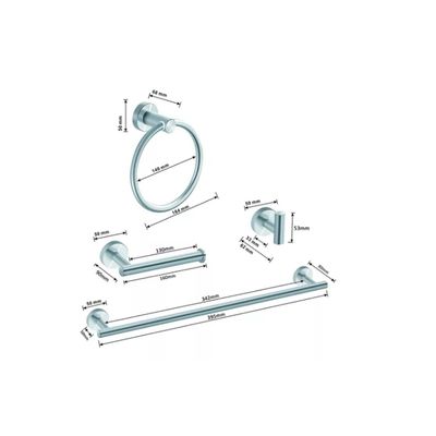 Imagen 2 del producto Set De 4 Accesorios De Baño Acero Inoxidable