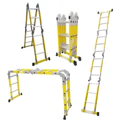 GENERICO - Escalera Multiproposito Fibra De Vidrio 12 Peldaños 140 Kg