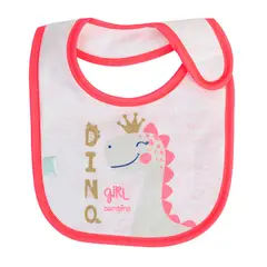 BAMBINO - Babero De Algodón Impermeable Dino Fucsia