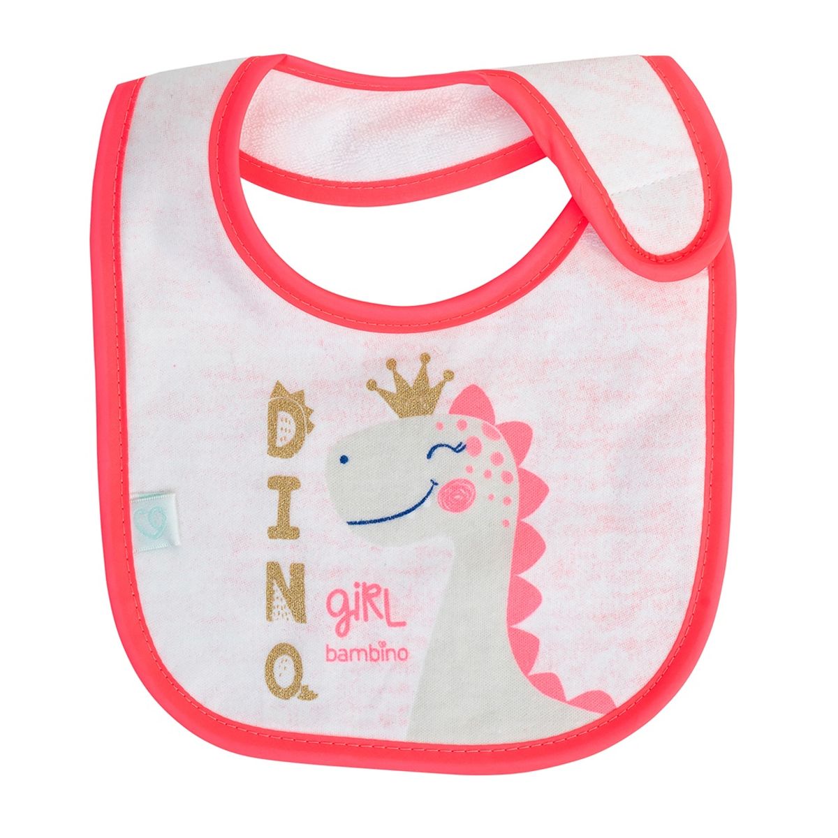 BAMBINO - Babero De Algodón Impermeable Bambino  Dino Fucsia