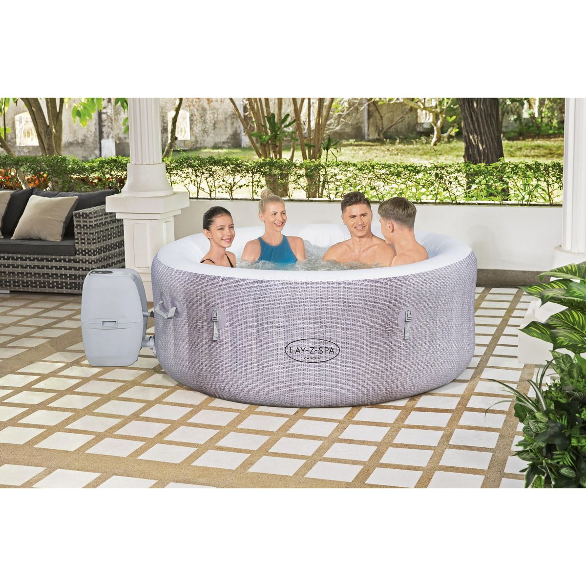 BESTWAY - Hot Tub Spa Jacuzzi Inflable Cancún 4 Personas Bestway