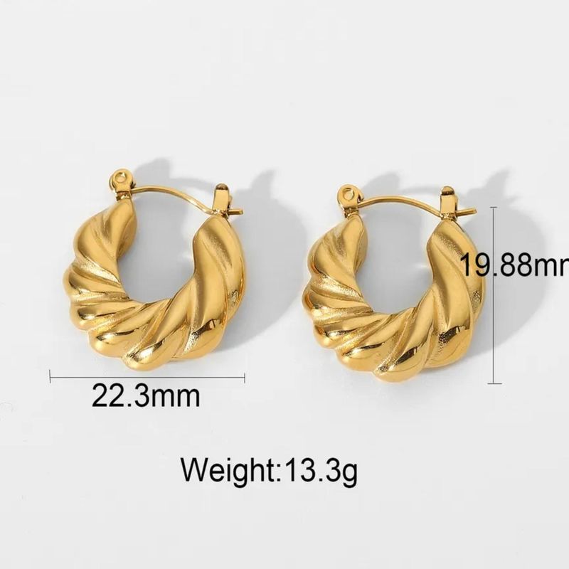 GENERICO - Aros Mujer Bañados En Oro 18k Modelo Glamorosa